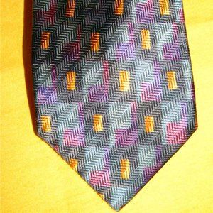 Ermenegildo Zegna: MENS LUXURY 100% Silk Neck Tie Purple/Black/Grey/Gold ITALY